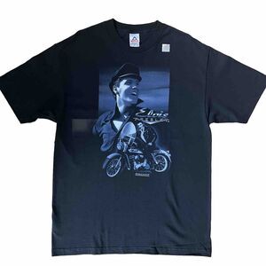 Vintage Elvis Presley Motorcycle Shirt Large Black Y2K Biker Music Glam NWT